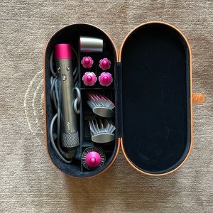 dyson air wrap multi styler color: nickel and fuchsia